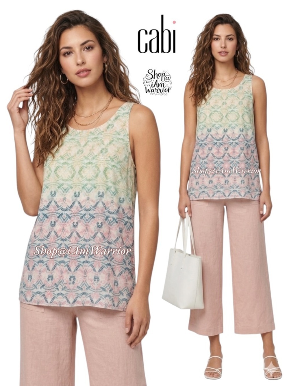 CAbi sleeveless mosaic print tunic top *shop@iamwarrior